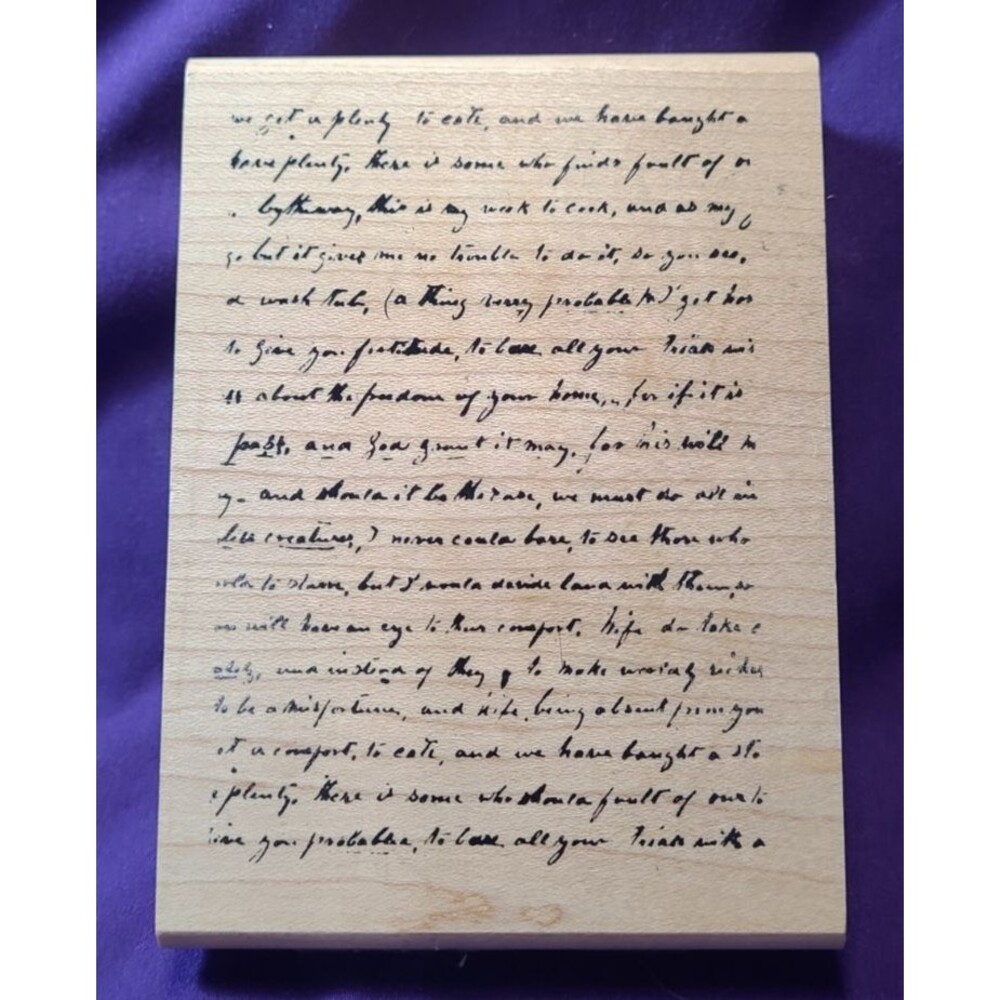 Dawn Houser Inkadinkado (8347) Script Background Wood Rubber Stamp